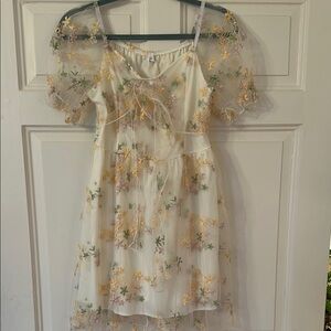 Floral Embroidered Kids Dress